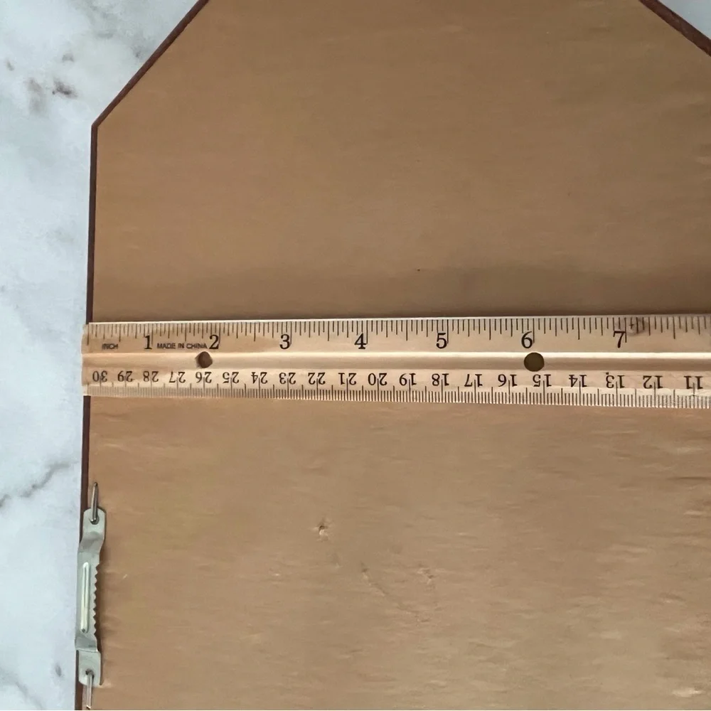 Vintage Octagon Mirror Wood with Gold Trim 18-1/2” X 8-1/2” Set Of 2